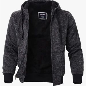 HeavyweightSherpaLinedFleeceHoodieSweatshirts for MenWinter Zip Plus Size Jacket